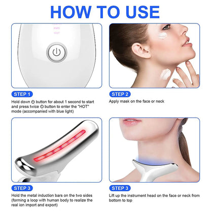EMS Red Light Therapy Face & Neck Lift Wrinkle Remover Tightening Massager
